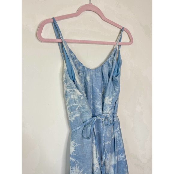 Line & Dot Blue Tye Dye Eyelet Lace Maxi Dress Size Medium - Picture 3 of 5